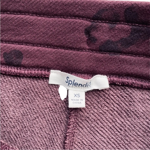 Splendid Studio Corinna Jogger w/ Velvet Track Line in Black Cherry Leopard - Picture 5 of 8